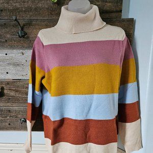 NWT Cozy Casual Stripes And A Turtleneck Sweater Sizes XS/1X/2X